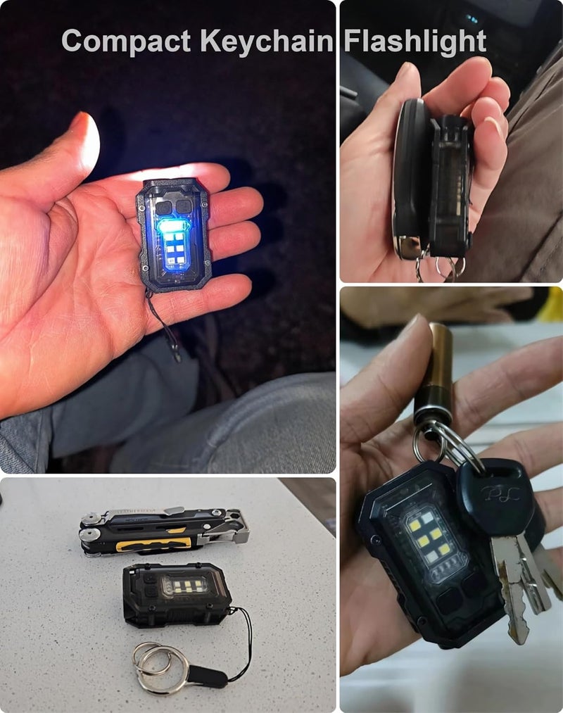 BoomFun Store Pocket LED Flashlight Rechargeable, 500 Lumens Keychain Flashlight Small EDC Light for Night Work, Running, Walking, Camping, Fishing, Hiking, Dog, Emergency - Image 4